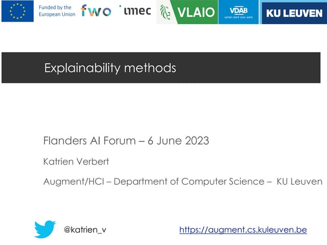 Explainability methods