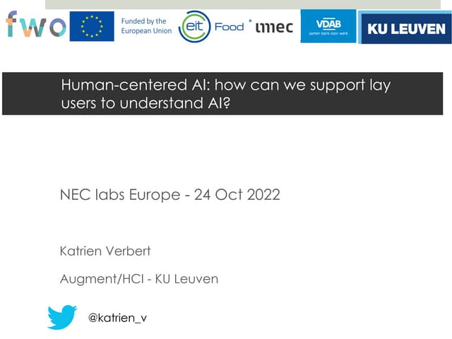 Human-centered AI: how can we support lay users to understand AI?