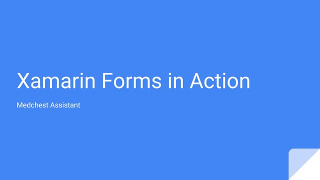 Xamarin Forms in Action