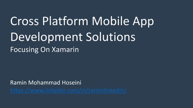 Xamarin Best Cross Platform Mobile App Development Solution