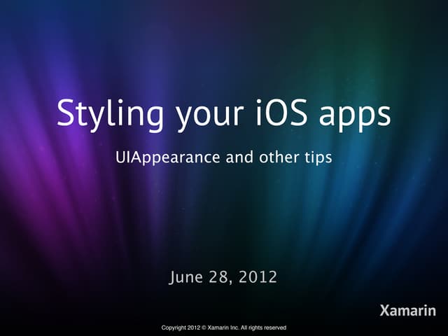 Styling your iOS apps with Nic Wise