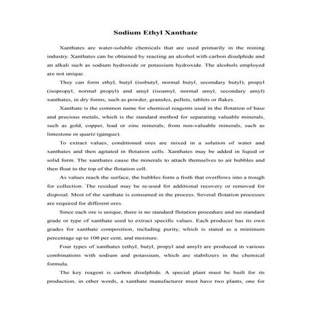 Sodium Ethyl Xanthate