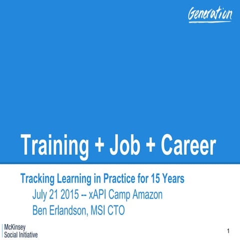 Training+Job+Career: Tracking Learning in Practice for 15 Years
