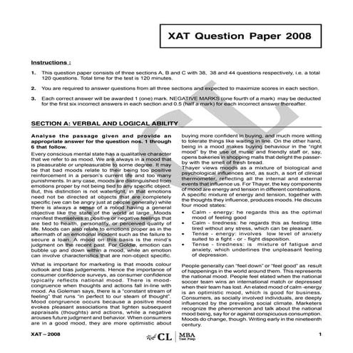 Xat 2008 questions