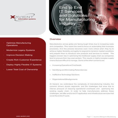 End to End IT Services and Solutions for Manufacturing Industry