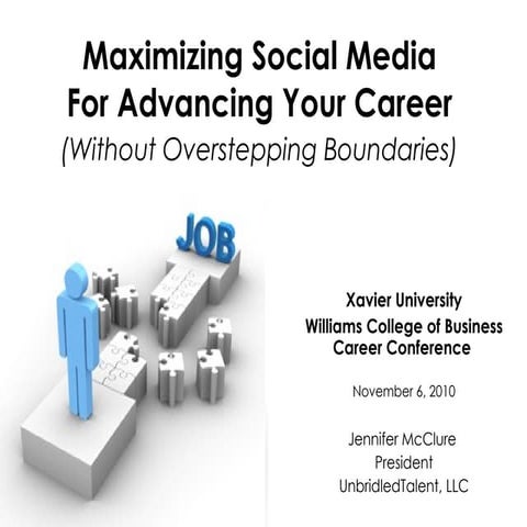 Maximizing Social Media for Advancing Your Career - November 2010