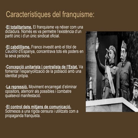 El Franquisme: La construcció d'una dictadura (1939-1959)