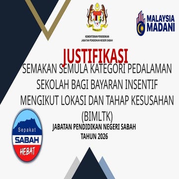 Penilaian Semula Kategori Pedalaman dan Insentif Sekolah di Sabah Tahun ...