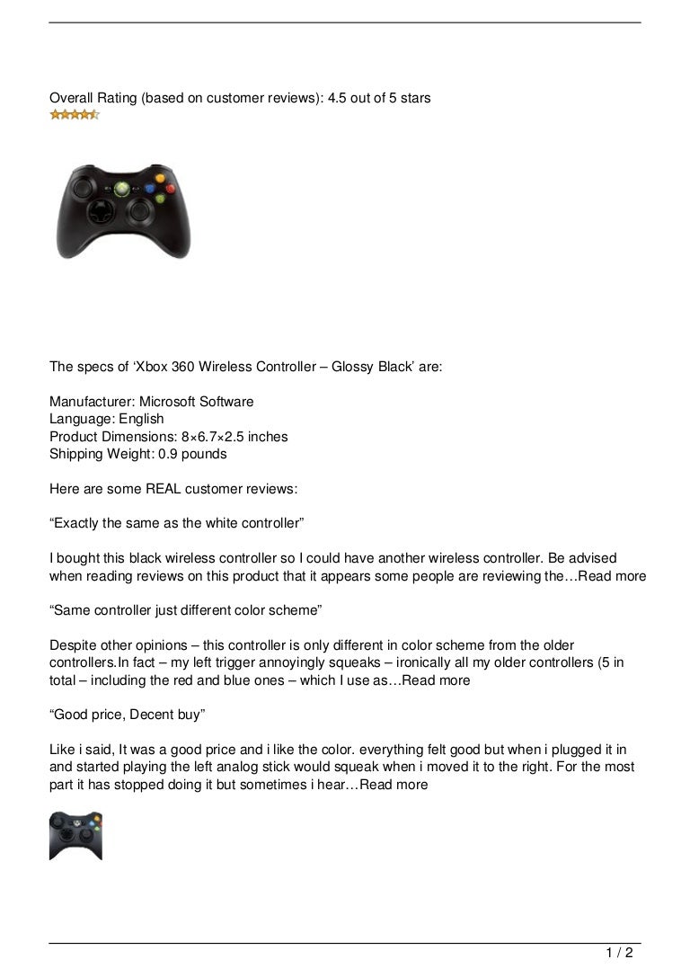 Xbox 360 Wireless Controller 11 Glossy Black Review