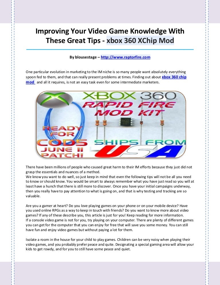 Xbox 360 chip mod