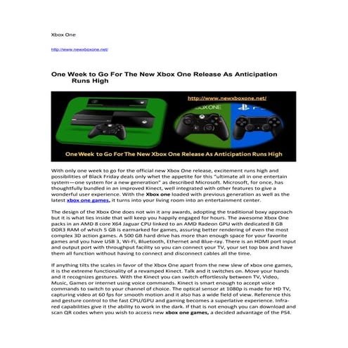 Xbox one development kit | DOCX