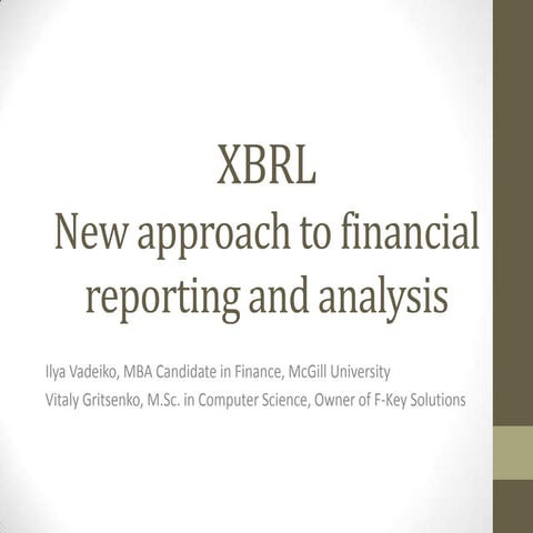 Overview of XBRL by FinDynamics.com