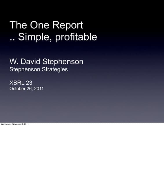 "One Report"