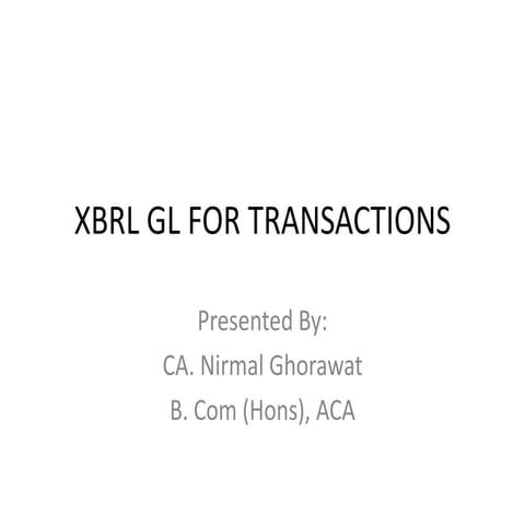 xbrl gl for transactions 