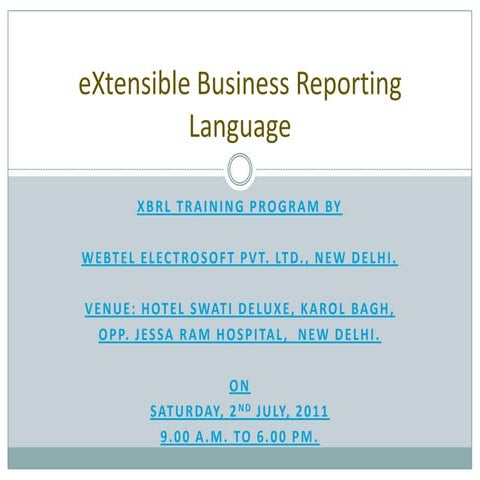 Xbrl training on slide show