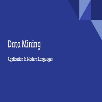 Data Mining Languages Guide | PPT
