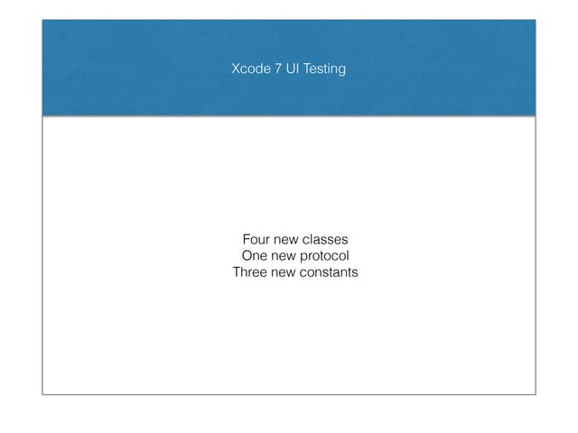 Xcode7 UI Automation