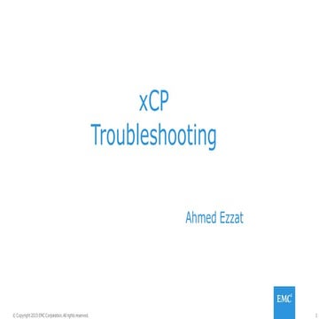 EMC Documentum - xCP 2.x Troubleshooting