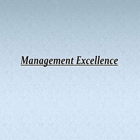 management excellence