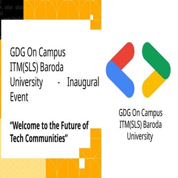 GDG On Campus ITM(SLS) Baroda University Inauguration Event 2024-25
