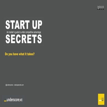 Startup Secrets - Have you got what it takes?