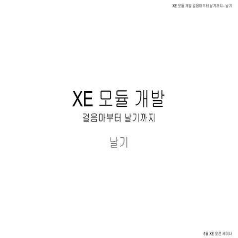 XE 오픈 세미나(2014 05) - XE 모듈 강의 - 날기