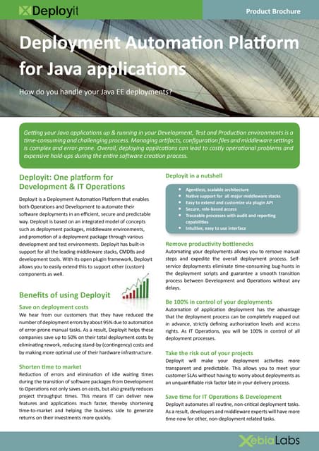 XebiaLabs deployment automation brochure