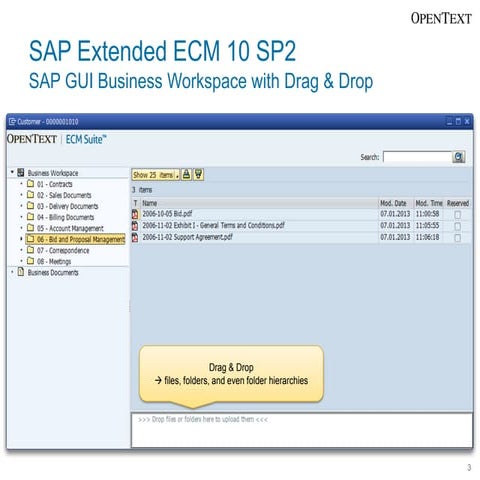 SAP Extended ECM 10 SP2 - SAP GUI Business Workspace with Drag & Drop