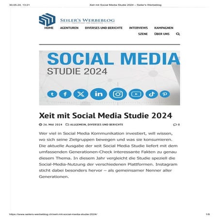 Xeit mit Social Media Studie 2024 - Die aktuellen Daten
