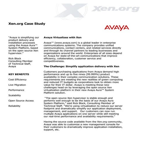 Xen avaya case study
