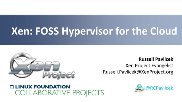 Xen: Hypervisor for the Cloud from ...