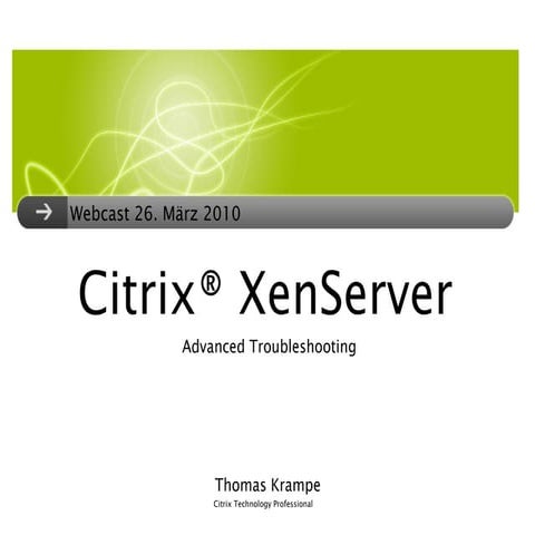 Citrix XenServer 5.5 Troubleshooting
