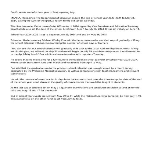 Exercises for campus journalism to elementary