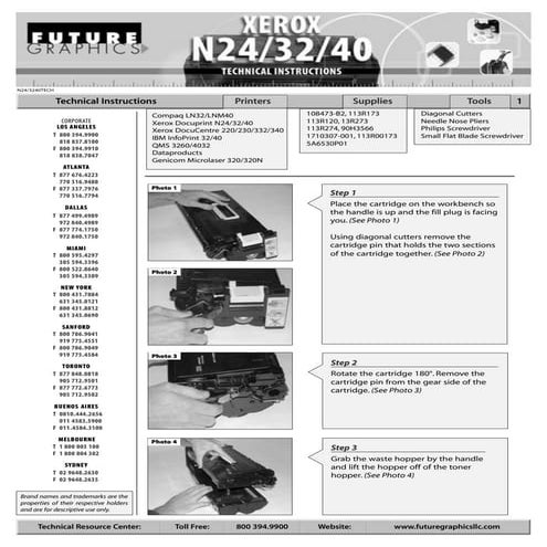 Manual de Recarga Xerox N24 N32 N40 113R173