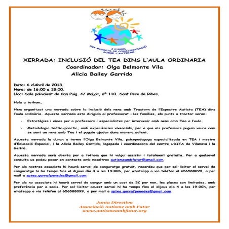 Xerrada inclusio tea aula ordinaria