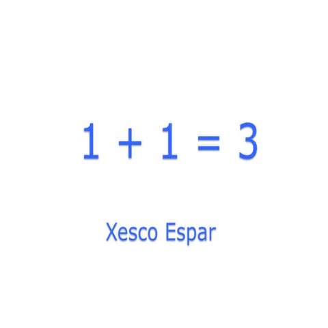 When excellence is not enough, or how to make 1 +1 = 3: Xesco Espar at TEDxReus