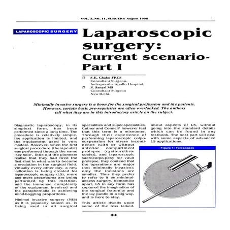 Laparoscopic Surgery Scenario Part-I - Sanjoy Sanyal