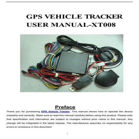 Xexun gps vehicle tracker xt008 user manual | PDF