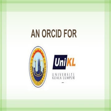 ORCID at UniKL (P. Hamzah)