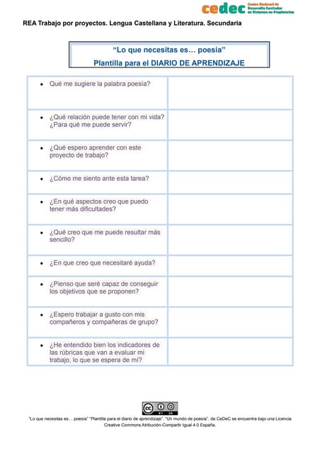 Plantilla para el diario de aprendi...