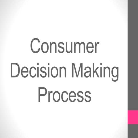 Consumer Decision Making Process