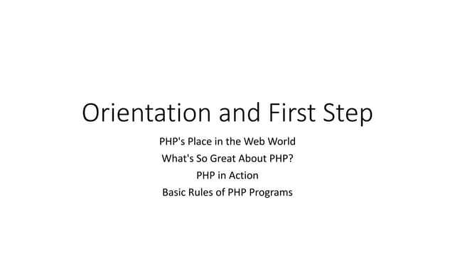 Introduction to PHP