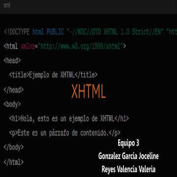 PRESENTACION SOPBREE EL USO DEL XHTML | PPTX