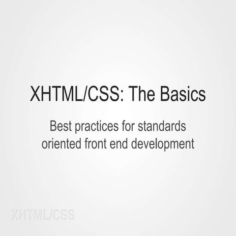 Xhtml Css Presentation | PPT