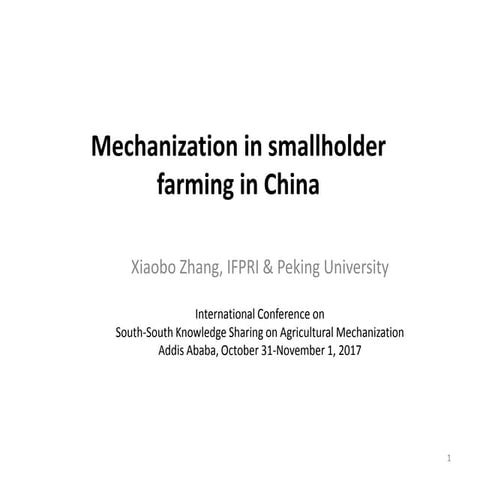 Mechanization in smallholder farming in China