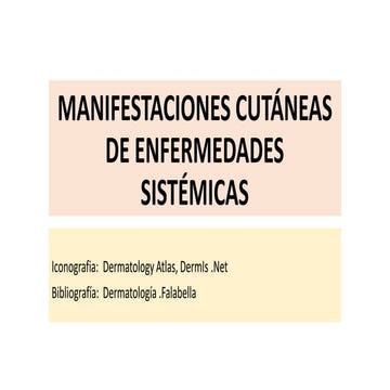 Xi clase manifestaciones cutáneas de enfermedades sistémicas
