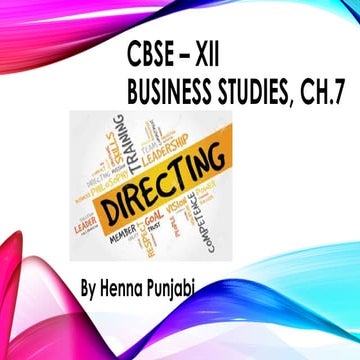 directing - motivation leadership communication