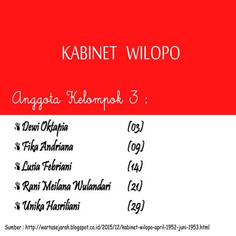 [XII A1 kel.3] kabinet wilopo