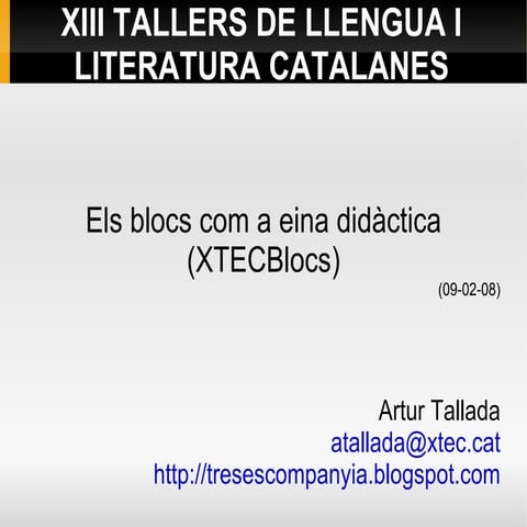 XIII Tallers llengua i literatura catalana
