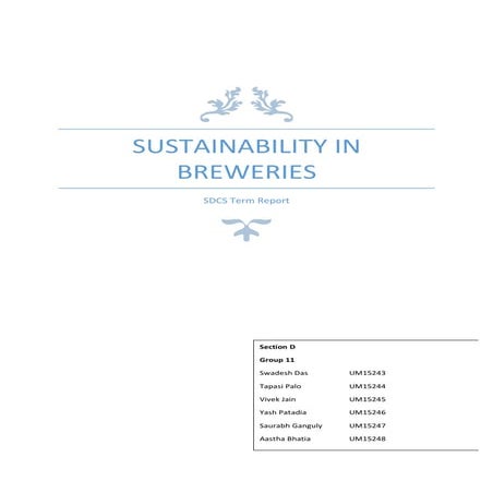 (Ximb) sustainability brewing industry